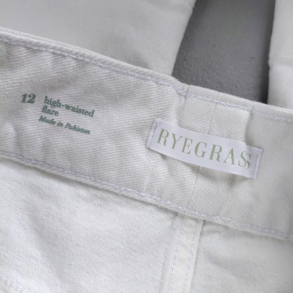 Ryegrass Jeans White Womens High Rise Super Flare Size 12 NEW Boho Coastal Chic - Picture 7 of 12